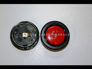 ABARTH HORN PUSH, RED WITH SILVER SCORPION, MOMO STYLE