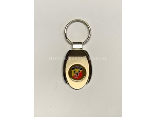 KEYRING - SILVER WITH GOLD ABARTH BADGE