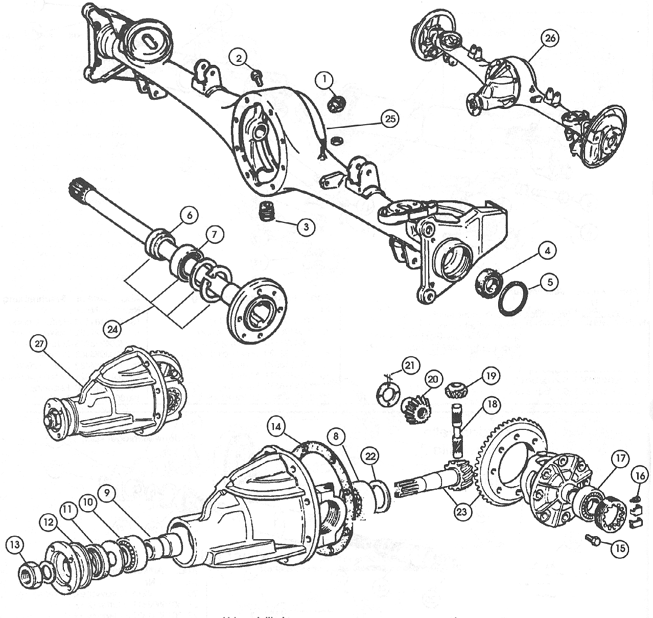 Fiat 124 Solid Rear Axle & Diff. Gears – 1968-78 | Middle Barton Garage