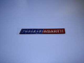 FIAT STRADA ABARTH BLUE AND RED REAR BADGE  (RITMO) SELF ADHESIVE