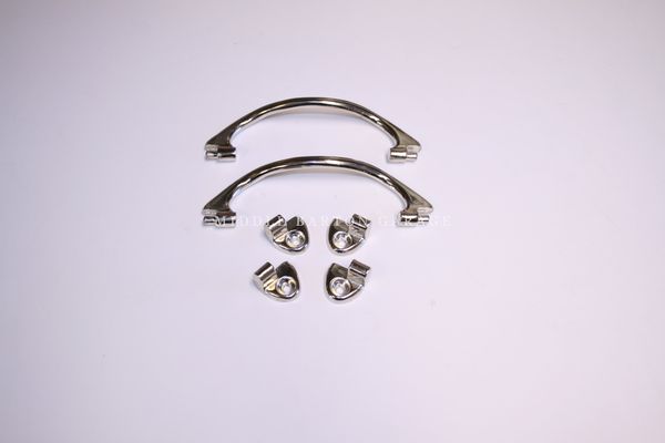 INNER DOOR PULL HANDLE BRIGHT ALLOY FIAT 500/600 PAIR