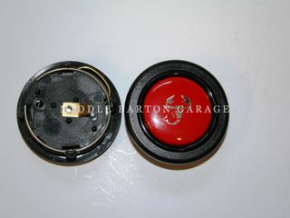 ABARTH HORN PUSH, RED WITH SILVER SCORPION, MOMO STYLE