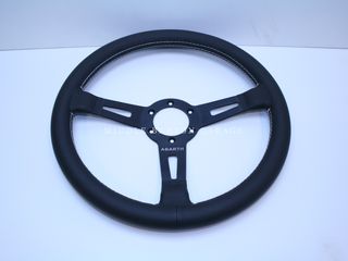 STEERING WHEEL ALL BLACK ABARTH LOGO  DIAMETER 350MM