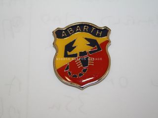 SMALL ABARTH SHIELD SELF/ADHS  30mm