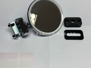 ROUND CHROME CLAMP-ON DOOR MIRROR